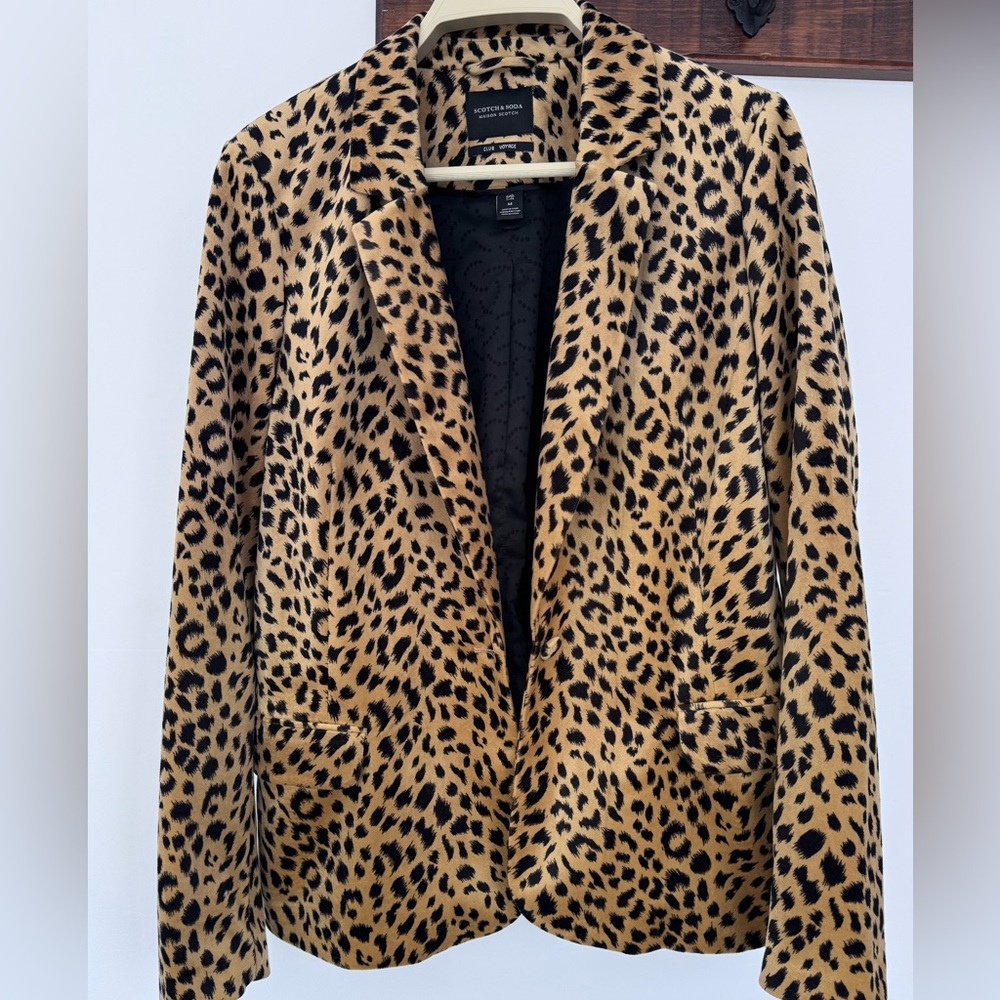 SCOTCH & SODA VELVET BLAZER - LEOPARD